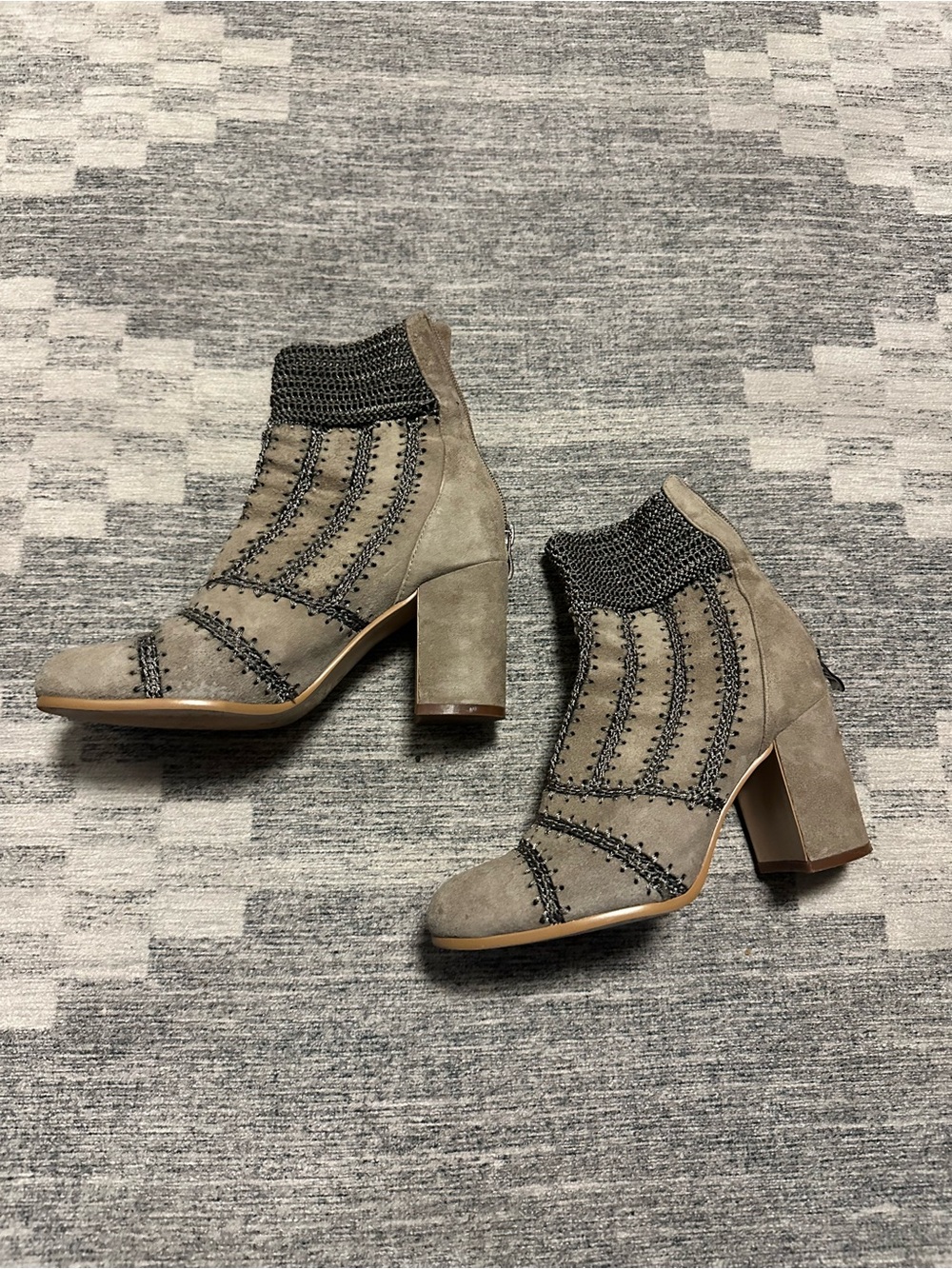Taupe Suede Ankle Boots (37)